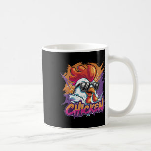 Mug Poulet Cool Drôle Hipster Sungles Coq