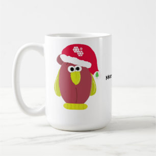 Mug Poulet de dessin animé avec un chapeau de Père Noë