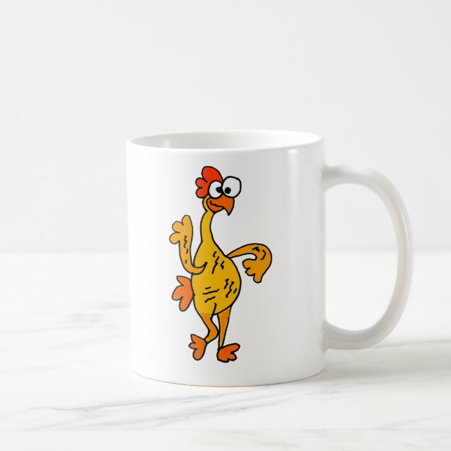 Mug Poulet drôle en caoutchouc de danse (Droite)