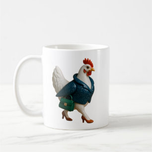Mug Poulet Élégant en Blazer et Talons Hauts