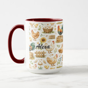 Mug Poulet Mignon Personnalisé Animal de Ferme