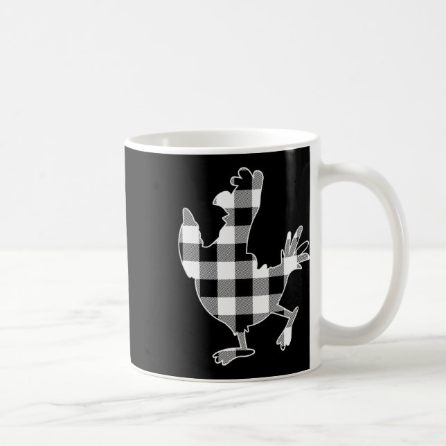Mug Poulet Noir &amp; Bison blanc Plaid Merry Chri (Droite)