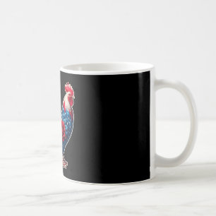 Mug Poulet Patriotique 4 Juillet Drapeau Usa Floral Ch