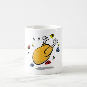 Mug Poulet rôti de dessin animé drôle qui tombe