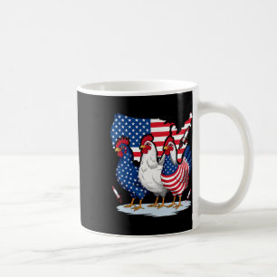 Mug Poulet Rouge Bleu Patriotique Rooster 4th Of Ju