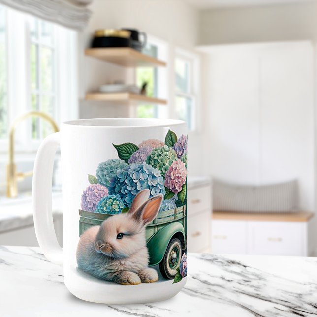 Mug Poulie de céramique 'Bunnies Springtime' (Créateur téléchargé)