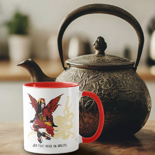 Mug Poulpe Féerique Élégant Rouge Victorien Steampunk