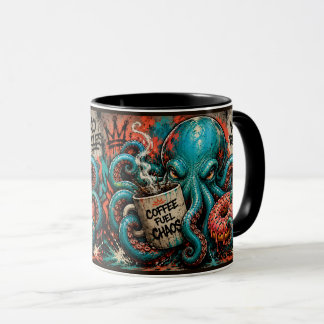 Mug Poulpe Géant de Graffiti Art de Rue Océanique Cool
