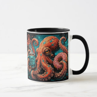 Mug Poulpe Géant de Graffiti Art de Rue Océanique Cool