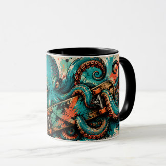 Mug Poulpe Géant de Graffiti Art de Rue Océanique Cool