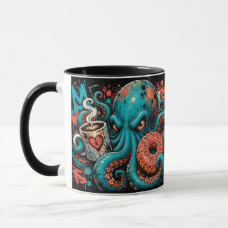 Mug Poulpe Géant Graffiti Art de Rue Océanique Cool