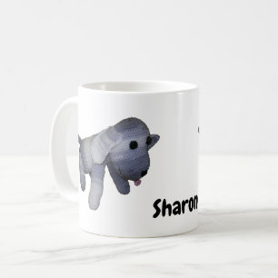 Mug - Poupée de chien rayé avec le nom