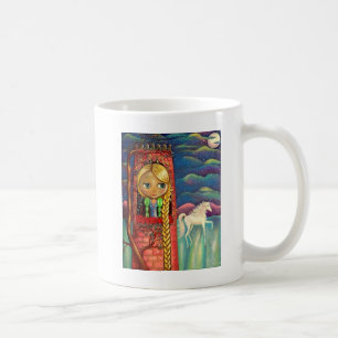 Mug Poupée Rapunzel dans une tour rose avec Unicorne