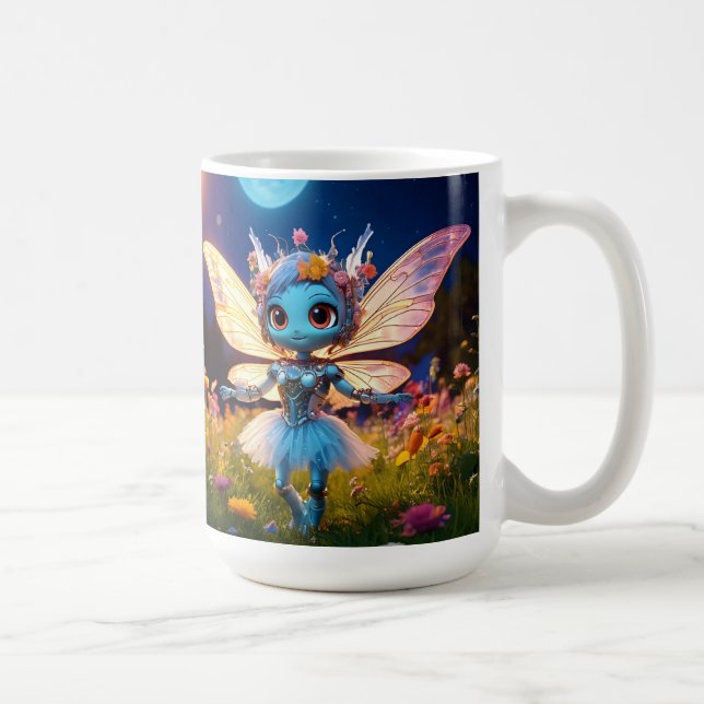 Mug Poupée robot danseuse de ballet dans les fleurs sa (Droite)