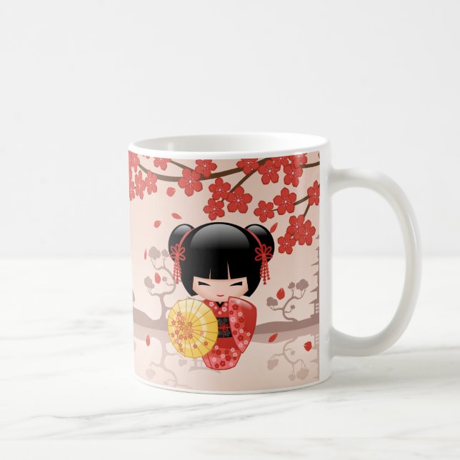 Mug Poupée rouge de Sakura Kokeshi - geisha japonais (Droite)