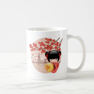 Mug Poupée rouge de Sakura Kokeshi - geisha japonais