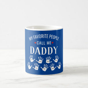Mug Pour des noms de Handprint d'enfants de papa ou de
