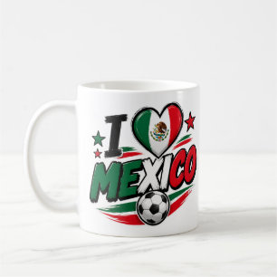 Mug pour les fans de football mexicains J'aime le