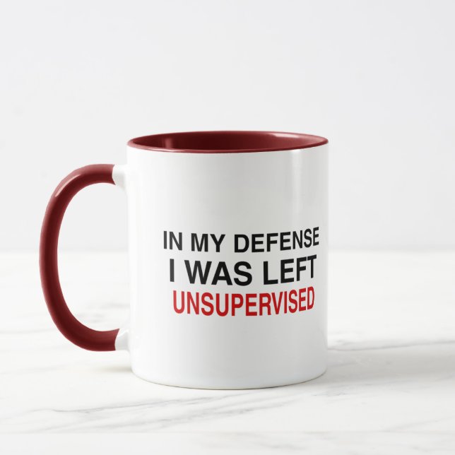 Mug Pour ma défense, j'ai été laissée sans surveillanc (Gauche)