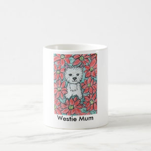 Mug POUR UNE MAMAN de WESTIE avec Noël de POINSETTIAS