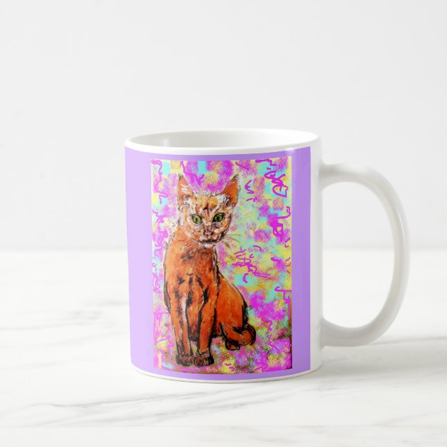 Mug pourpre curieux de chat (Droite)
