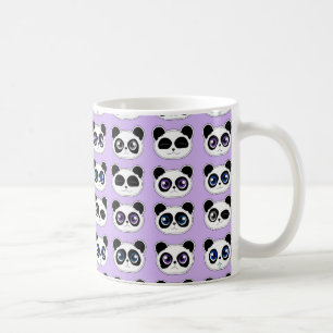 Mug Pourpre mignon d'expression de panda