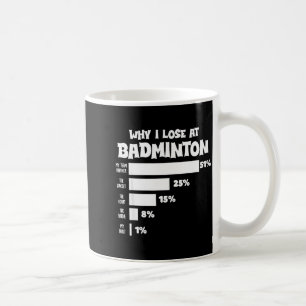 Mug Pourquoi je perds au badminton Excuses drôles Shut