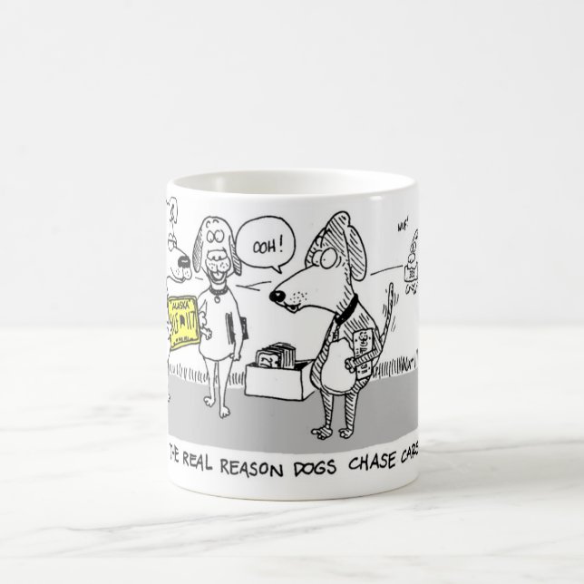Mug Pourquoi les chiens chassent des voitures (Centre)
