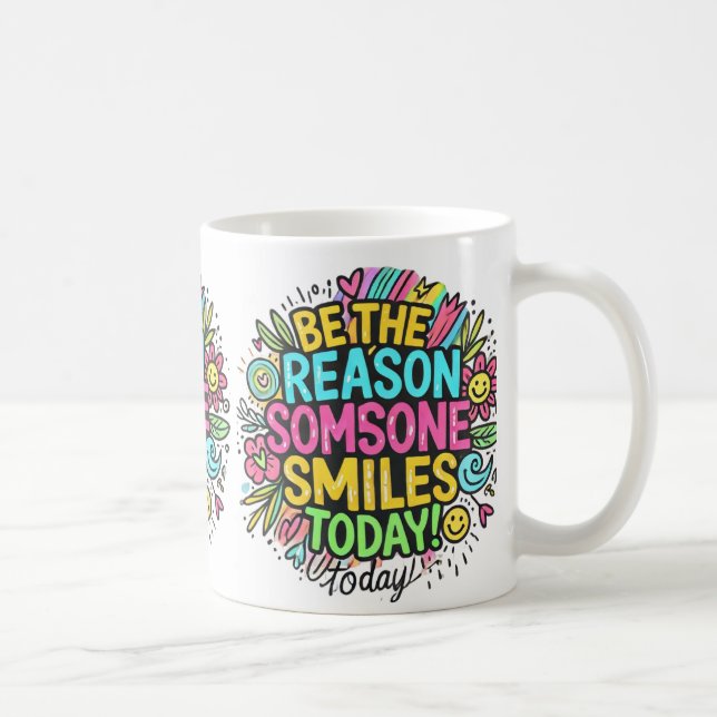 Mug pourquoi quelqu'un sourit aujourd'hui (Droite)