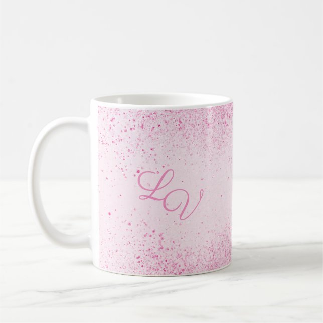 Mug Poussière de Parties scintillant rose chatoyante (Gauche)