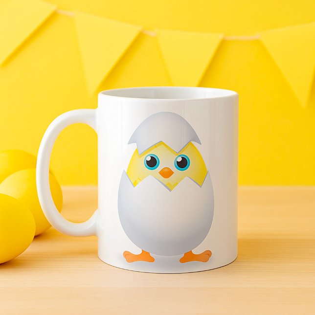 Mug Poussin Jaune Éclosant dans sa Coquille d'Œuf (Créateur téléchargé)