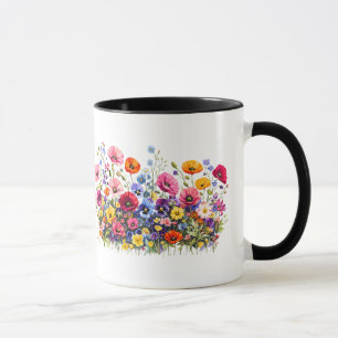 Mug Prairie de fleurs sauvages avec des floraisons aqu