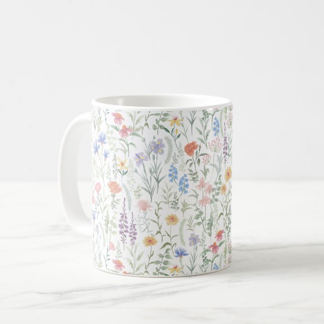 Mug Prairie de fleurs sauvages Coquette Féminine (Devant gauche)