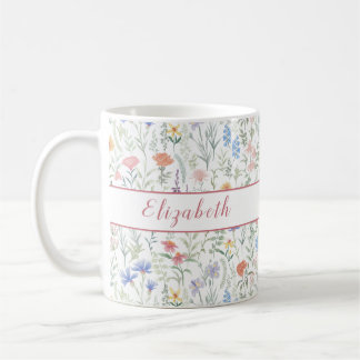 Mug Prairie de fleurs sauvages coquette personnalisée