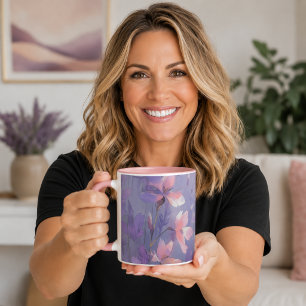 Mug Prairie de fleurs sauvages violettes rêveuse aquar