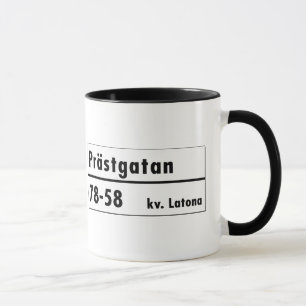 Mug Prästgatan, Stockholm, plaque de rue suédoise