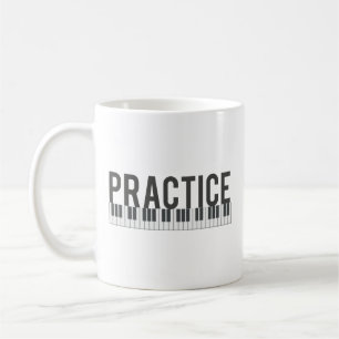 Mug pratique piano clavier typographie de motivation