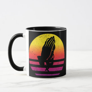 Mug Praying Hands Retro Style Vintage