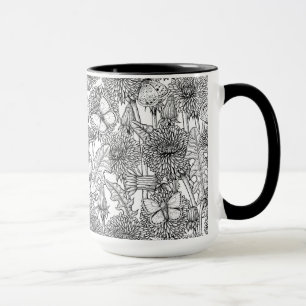 Mug Pré Dandelion en noir et blanc