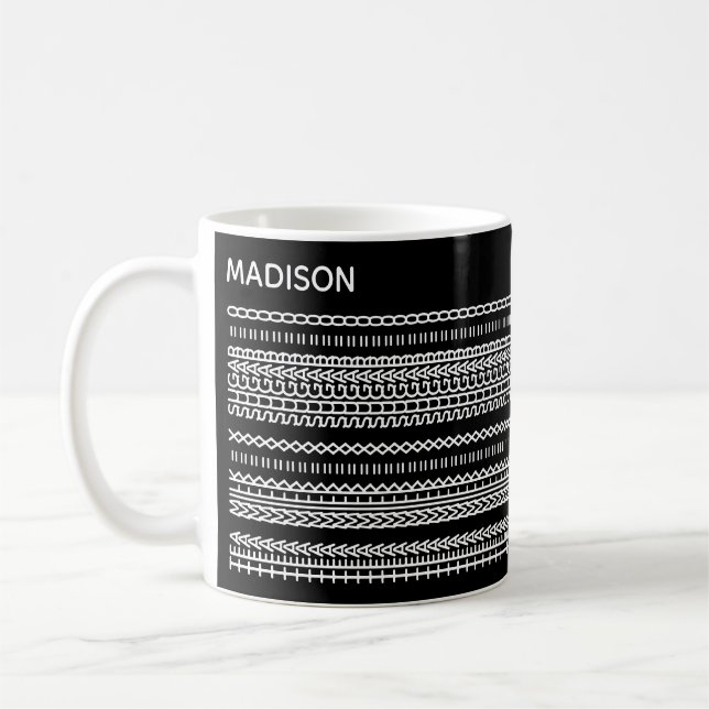 Mug Préférence de thé Message Caché Nom 102W Moderne (Gauche)