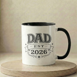 Mug Pregnancy Announcement Gift Dad Est 2026