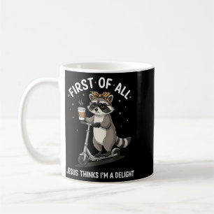 Mug Premier Jésus pense qu'un design de raton laveur e