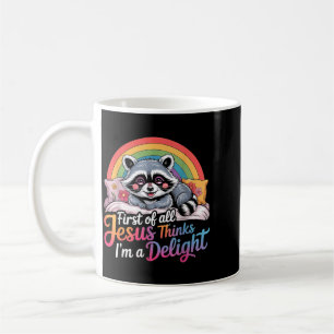 Mug Premier Jésus Pense Une Conception De Raton Laveur