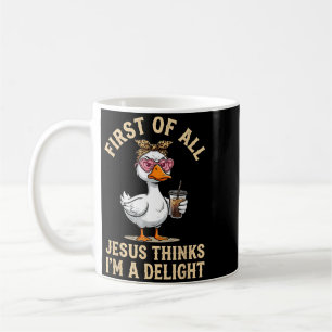 Mug Premier Jésus Pense Une Joie Drôle De Dessin D'oie
