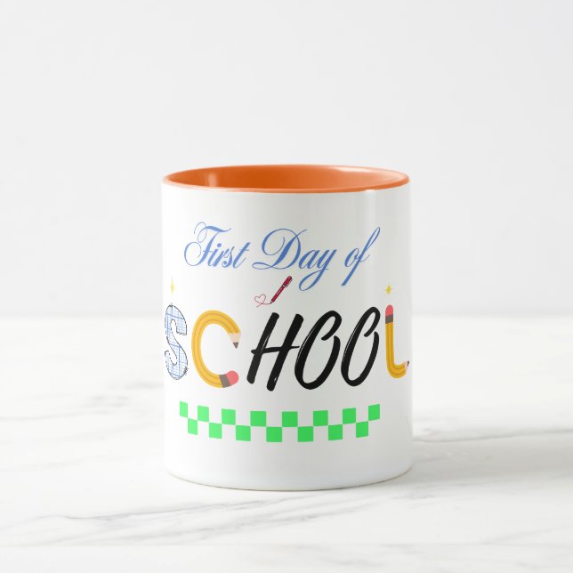 Mug Premier jour de l'école T-shirt - mignonne et amus (Centre)