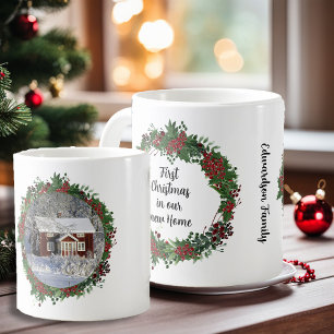 Mug Premier Noël dans notre nouvelle maison photo fami