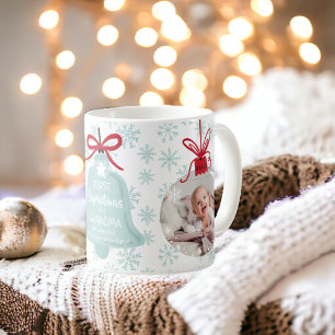 Mug Premier Noël grand-mère cloche bleu flocon de neig