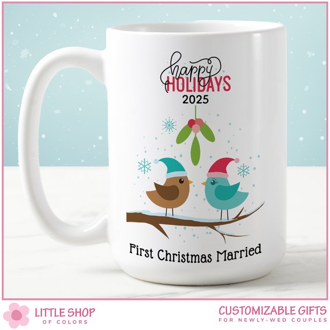 Mug Premier Noël Inséparables mariés (Créateur téléchargé)