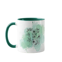 Première B Aquarelle Monogramme Vert Botanique