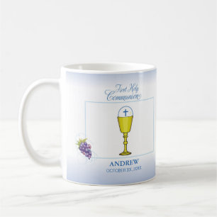 Mug Première communion de garçon, calice avec hostie e